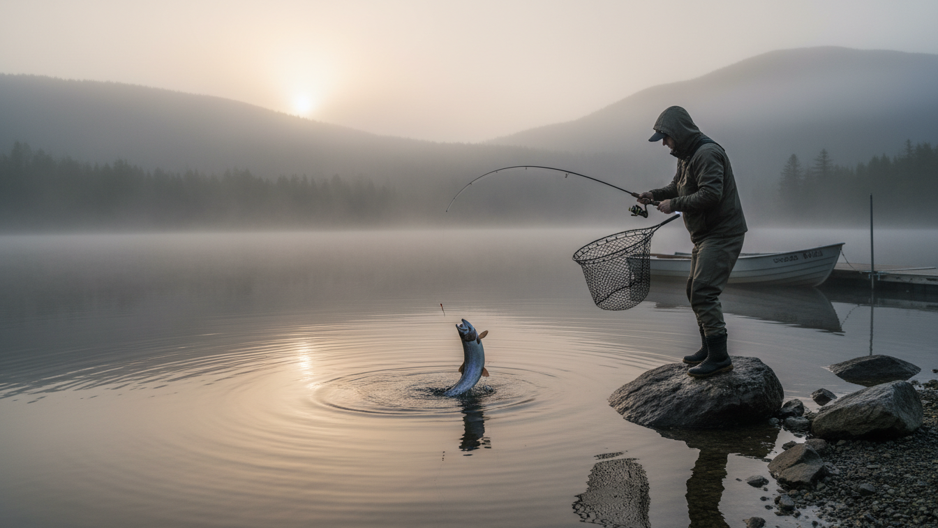 Fishing success illustration